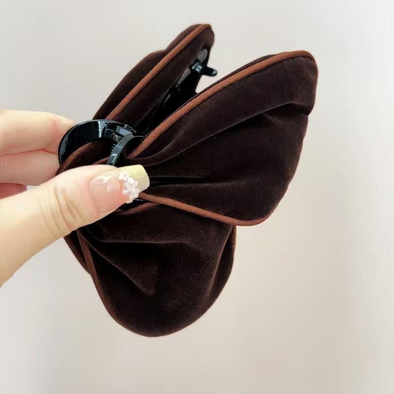 2025 Large Triangle Flocked Butterfly Hair Claw for Updos - Women s Advanced Style