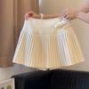 Sweet Bow A-Line Wool Skirt - High Waist, Slimming, Anti-Exposure, Women's Spring/Summer Hip-Hugging Short Skirt.