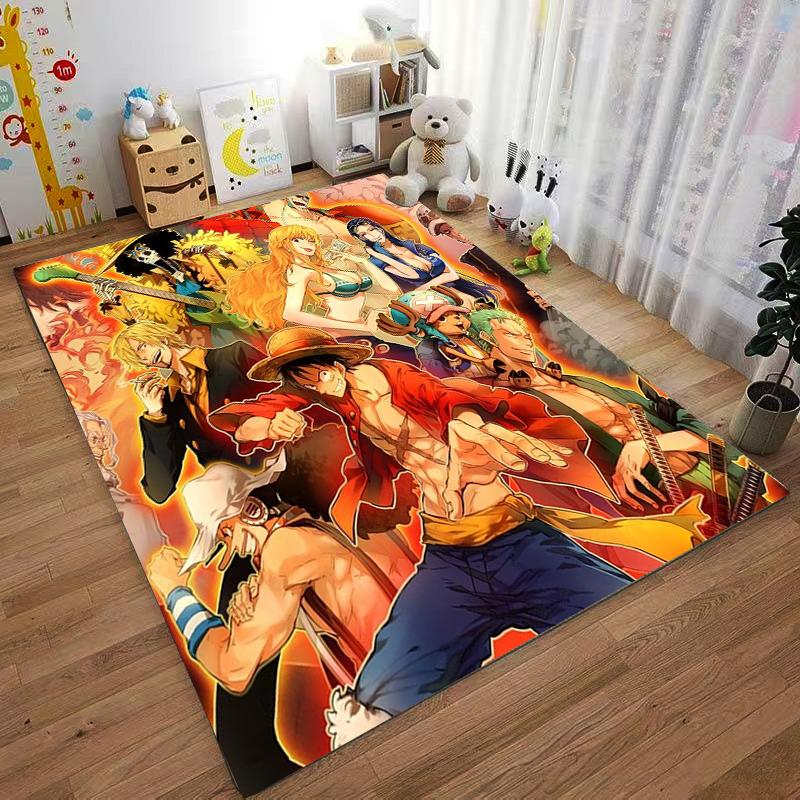 "Anime-Themed Carpet with Pirate Characters and Vibrant Colors" Suitable for use as an anti-slip for living room bedroom sofas
