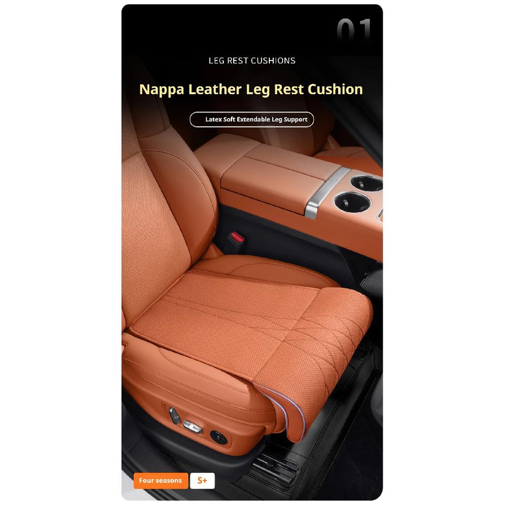 For Toyota RAV4 Land Cruiser Prado 15 New Car Seat Rest Cushion Nappa leather Seat Extender Leg Cushion Memory Foam Seat Padding