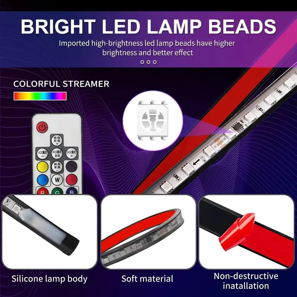 Truck Led Singal Light Night Driving Safety Warning Light RGB 7 Colorful Flashing Atmosphere Lamp 24V Car Decorative Light