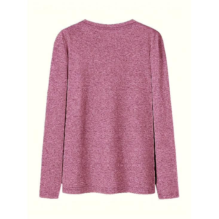 Women's Letter Print Long Sleeve English letter print, round neck, casual style, loose fit, autumn and winter T Shirt Fashionable vintage-style tops