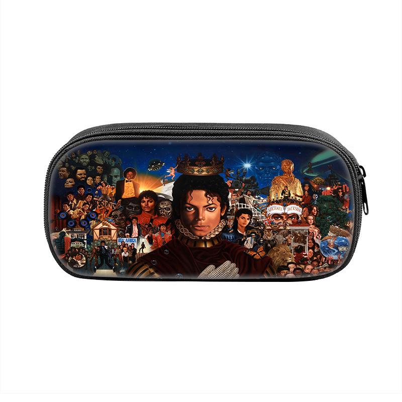 Michael Jackson Zippered Pencil Case: Student Stationery Bag