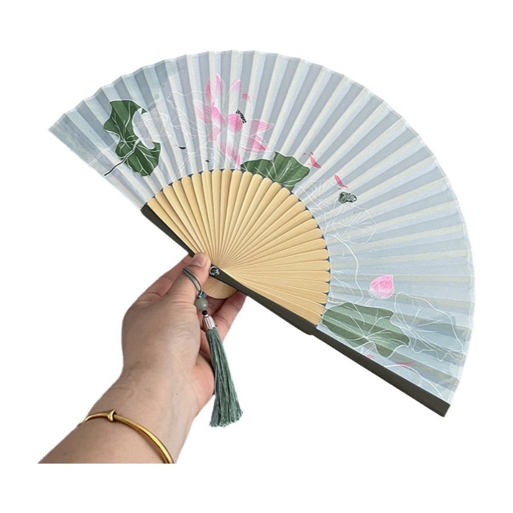Lotus Design Dance Fan Classical Chinese Style Fan Creative Handheld Fan Performance Style 2