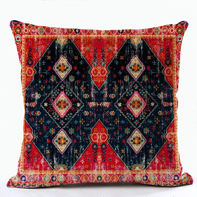 Böhmische Geometrische Muster Kissenbezug mit Kurzem Plüschdruck Wohnzimmer Sofa Dekoration Kissenbezug Kissenbezüge