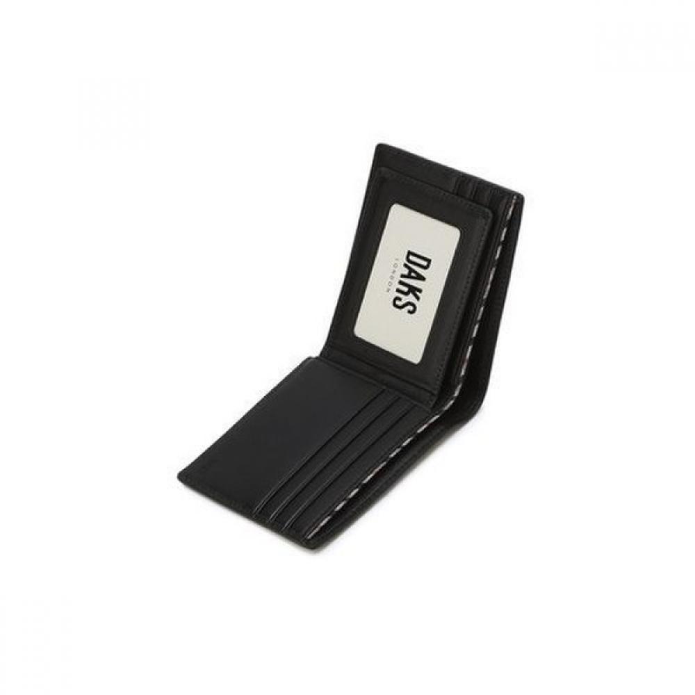 Daks Black Cowhide Wallet With Metal Logo Decoration Dbwa6e915bk