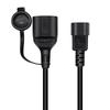 IEC320 C14 To EU4.8mm AC-Power Adapter Cable, 3 Terminals Male To Female Power Connector Cord with Protective Cover