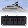 6 Gang Rocker   Panel LED Backlit On Off   Waterproof Circuit   for Car RV Bus Marine Boat ATV UTV
