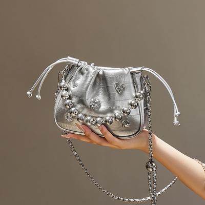 Mrs. Qiao Silver Bag 2025 New Women's Crossbody Bag Autumn Winter High-end Chain Bag Small Genuine Leather Women's Bag