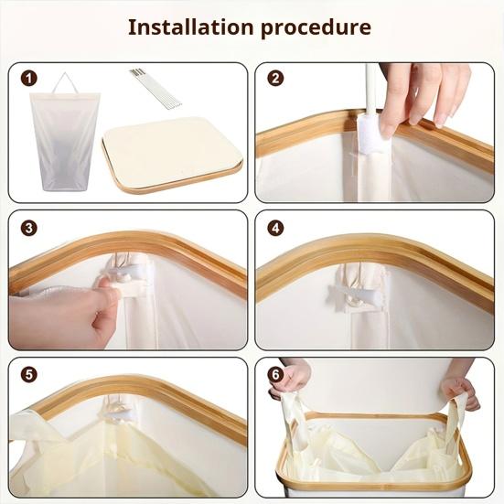 Laundry Basket with Dustproof Lid Foldable Design Large Capacity Waterproof Toys Blankets Storage Organizer Dirty Clothes Hamper