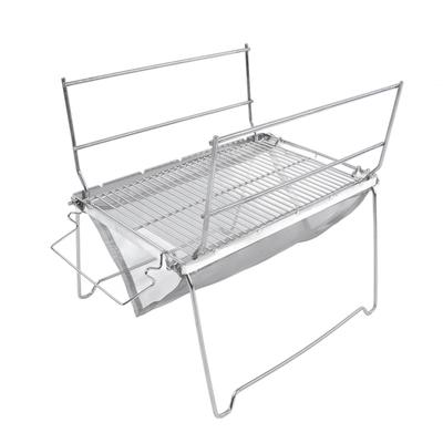 Camp Grill Grate Stainless Steel Temperature Resistance Foldable Portable Silver Barbecue Grill for Cooking