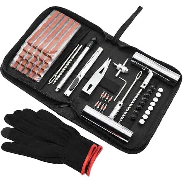 45PCS Car Tire Repair Kit, Heavy Duty Vehicle Emergency Punctures & Plug Flats Patch Tool Box, Automotive Tubeless Tire Repair Assortment, Universal