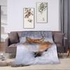 Cozy Blanket Plane Travel Cute Fox Throw Blanket Casual  Bedspread For Chair Sofa Bed