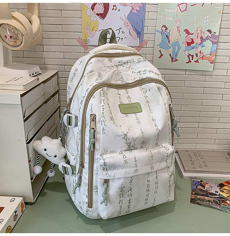 Art Backpack Student With Ink And Wash Print Designs For Teens Daily School Use