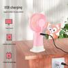 USB Rechargeable Handheld Cartoon Mini Fan - Portable Desktop Gift