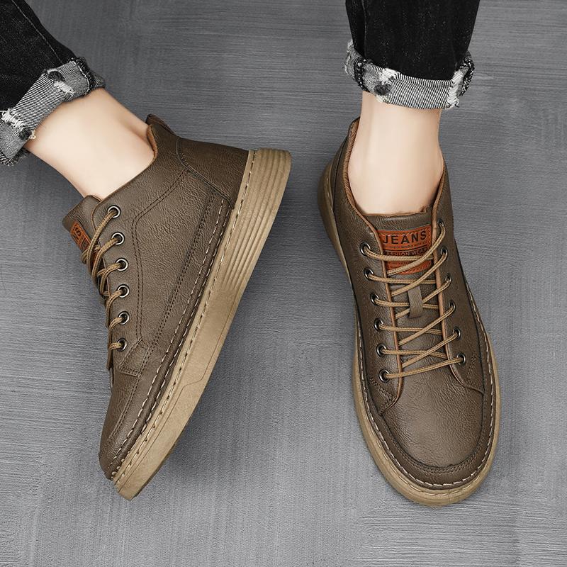 Универсальная мужская офисная повседневная кожаная обувь для мальчиков и студентов — фото 12