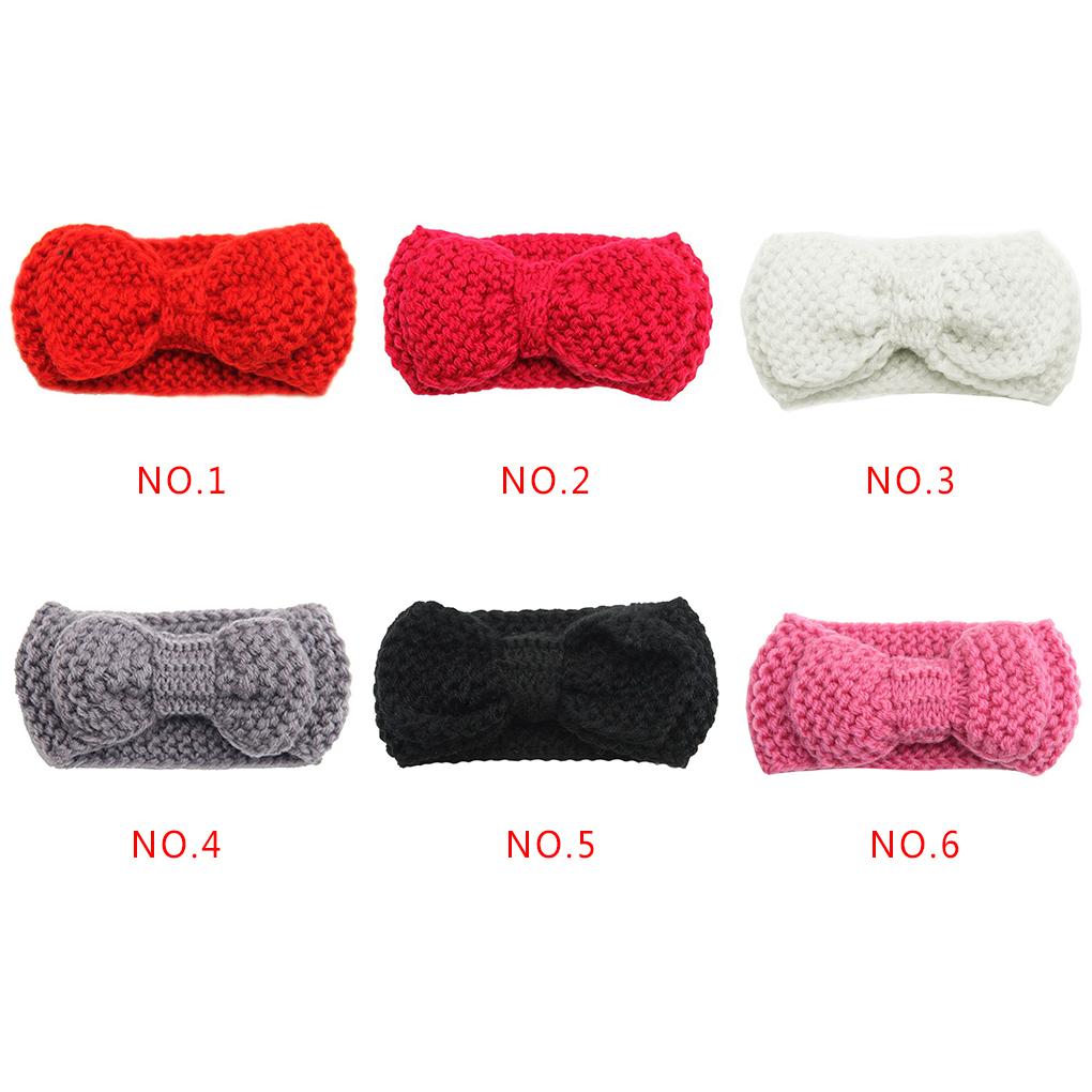 Sweet Children Bowknot Hair Band Knitted Headband Kids Toddler Infant Headdress Accessories
