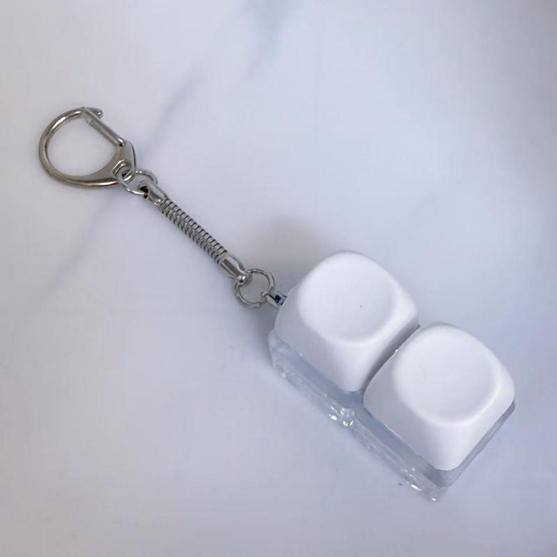 1/2 Key Led Keyboard Button Clicker Mechanical Keyboard Keychain For Gifts To Pass The Boring Time Stress Relief