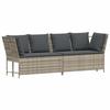 VidaXL Canapé de jardin et coussins gris clair résine tressée, canapé d'extérieur, causeuse de jardin, meuble d'extérieur, 4104127