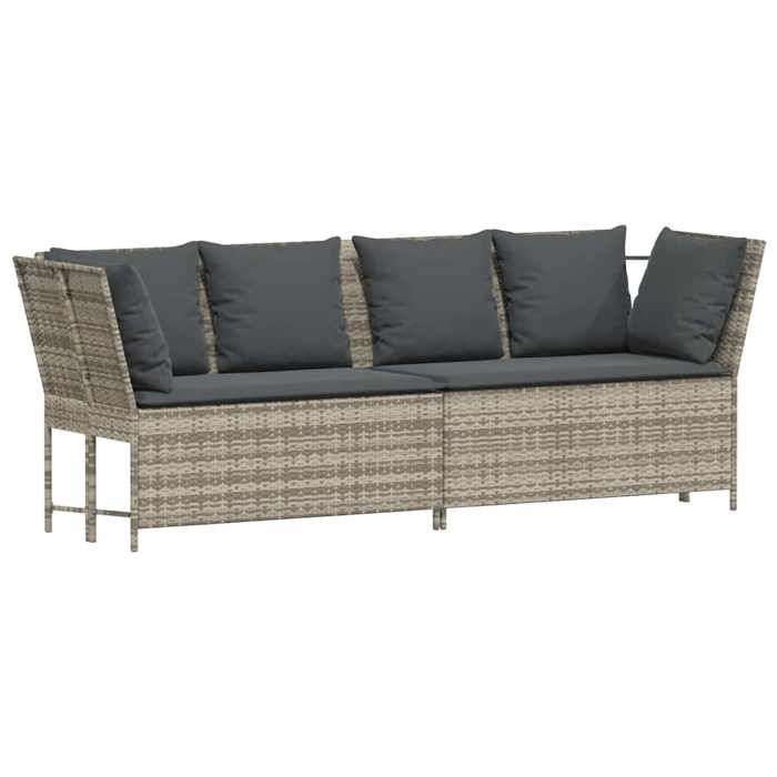 VidaXL Canapé de jardin et coussins gris clair résine tressée, canapé d'extérieur, causeuse de jardin, meuble d'extérieur, 4104127