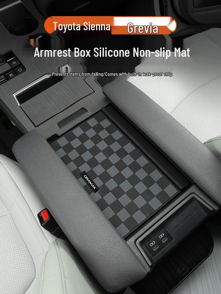 Toyota Sienna Center Console Armrest Lid Anti-Slip Mat with Leak-Proof Strip and Unique Grevy Features