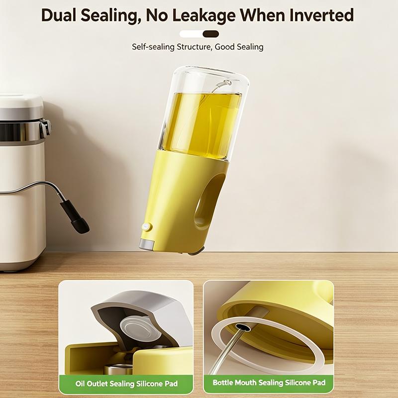 2-1 400ML Glass Oil Sprayer Dispenser Anti Leak Fine Mist Kitchen Edible Oil Spray Bottle For Kitchen Cooking Air Fryer Baking