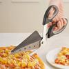 Black 2 In 1 Pizza Scissors Detachable Kitchen Scissors Barbecue Scissors Stainless Steel Blade Ergonomic Grip Pizza Cutter