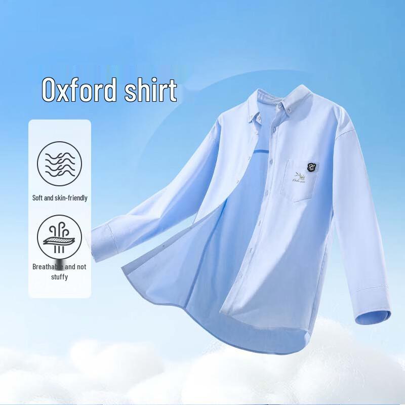 Hodo Men's Classic Pure Cotton Oxford Long-Sleeve Shirt