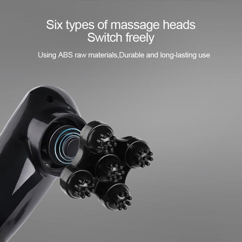 Handheld Back Massager Portable Electric Massage Stick Deep Tissue Massage for Back Neck Shoulders Full Body 12 Modes 6 Heads
