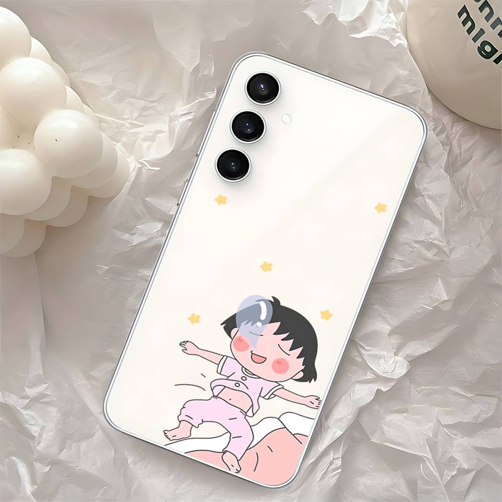 C-Chibi Cute M-Maruko-chan-S Phone Case For Samsung Galaxy S25 S24 S23 S22 S21 FE Ultra Plus A32 A53 A13 A31 Soft Cover