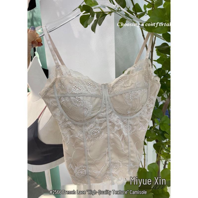 

Vietnam Quality French Fishbone Lace Camisole: High-End Innerwear Vest XL