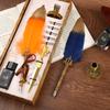 Retro Feather Pen Gift Box Set Feather Pen Student Birthday Gift Dipping Pen