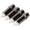 4pcs RCA Sound Plug Silver Plated RCA Male Plug Connector Professional Sound Equipment