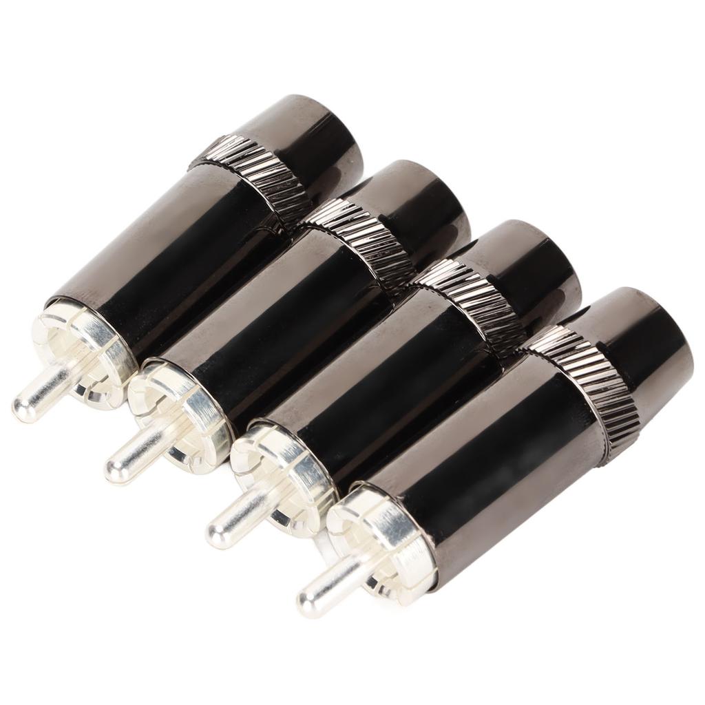 4pcs RCA Sound Plug Silver Plated RCA Male Plug Connector Professional Sound Equipment