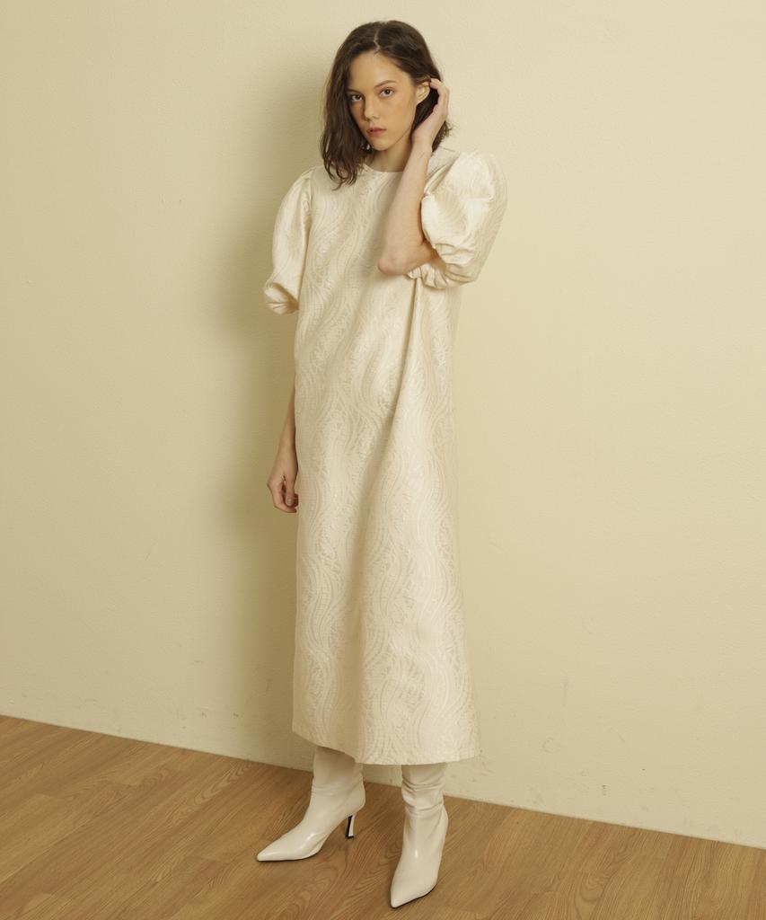 Tina Blossom Quilted Ivory Dress
