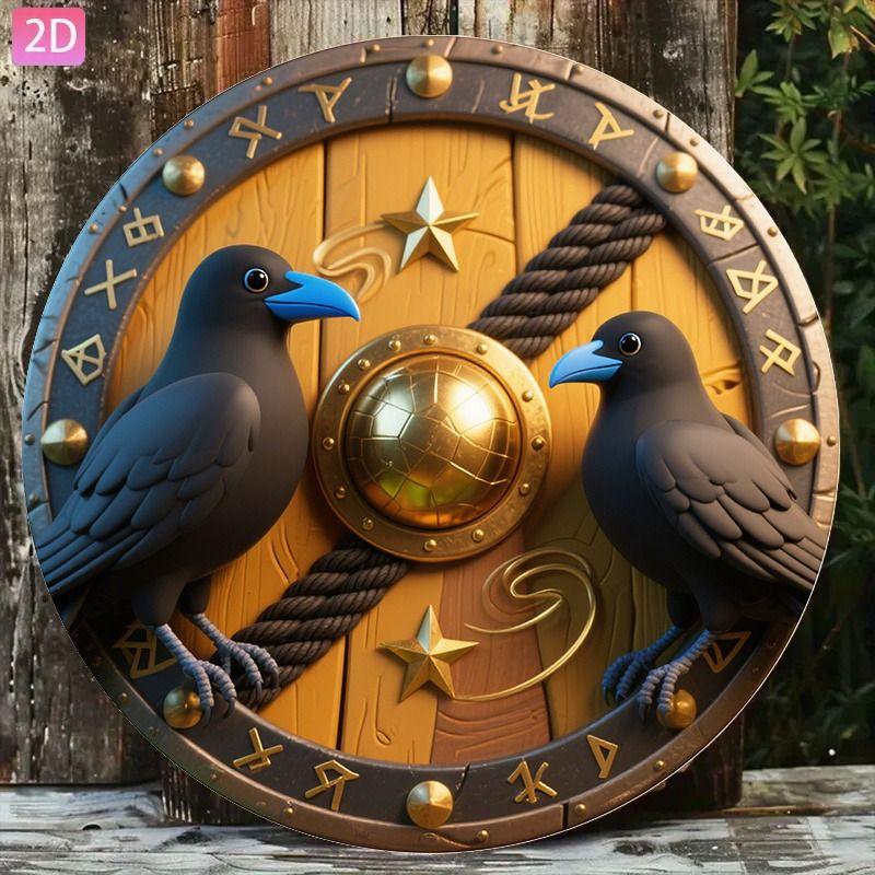 Металлическая картина Ворон Готический Декор Стен Домашний Кафе Ресторан Интерьер