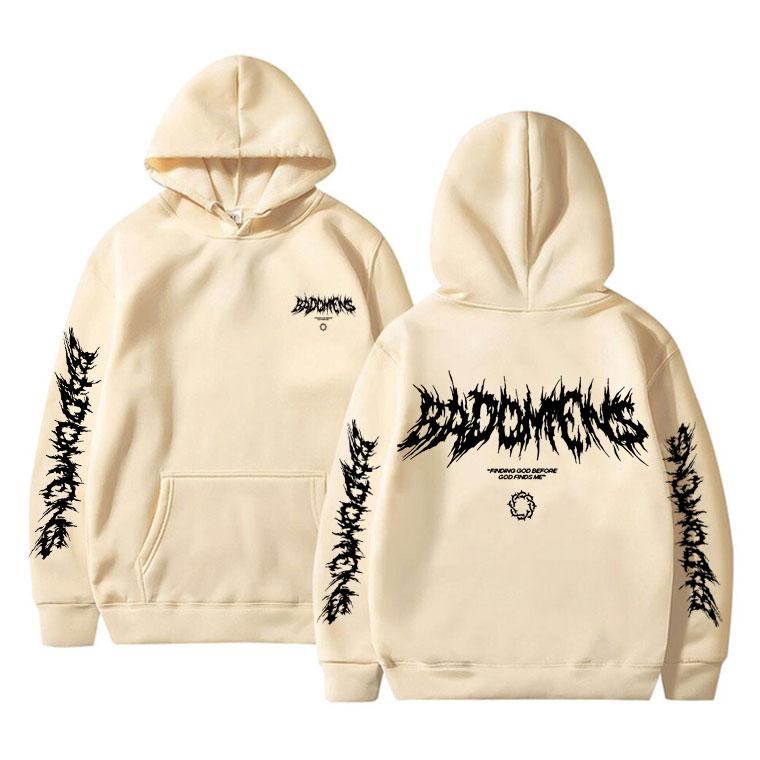 Bad Omens Band Gott finden bevor Gott mich findet Grafik Hoodie Herren Damen Fleece Baumwolle Sweatshirts Herren Rock Punk Stil Hoodies