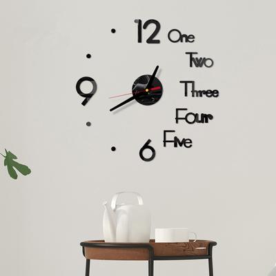 Horloge murale créative 3D en acrylique avec miroir autocollant, horloge numérique à quartz, design moderne, décoration de salon et de maison