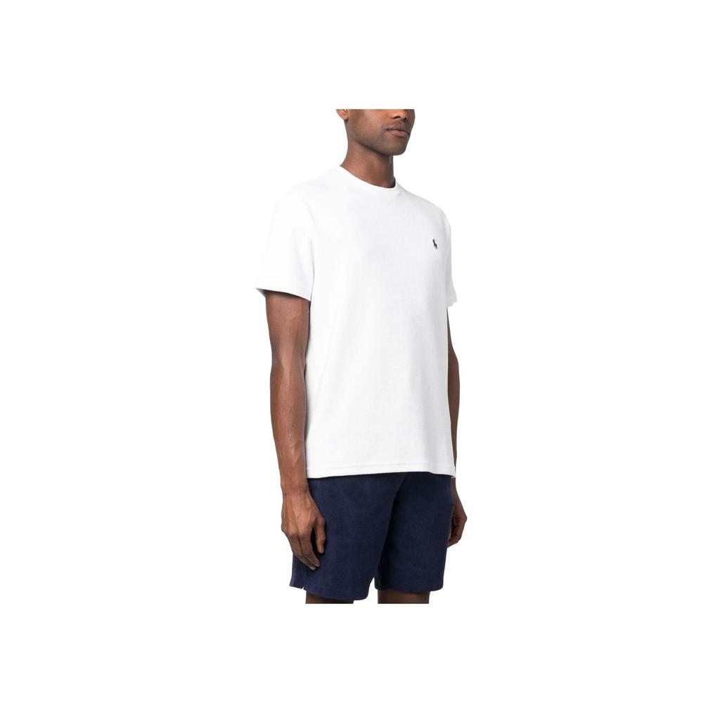 Polo Ralph Lauren SS23 Solid Color Casual Logo Embroidered Crew Neck Short Sleeve T-Shirt Men Tops White 710901045-001