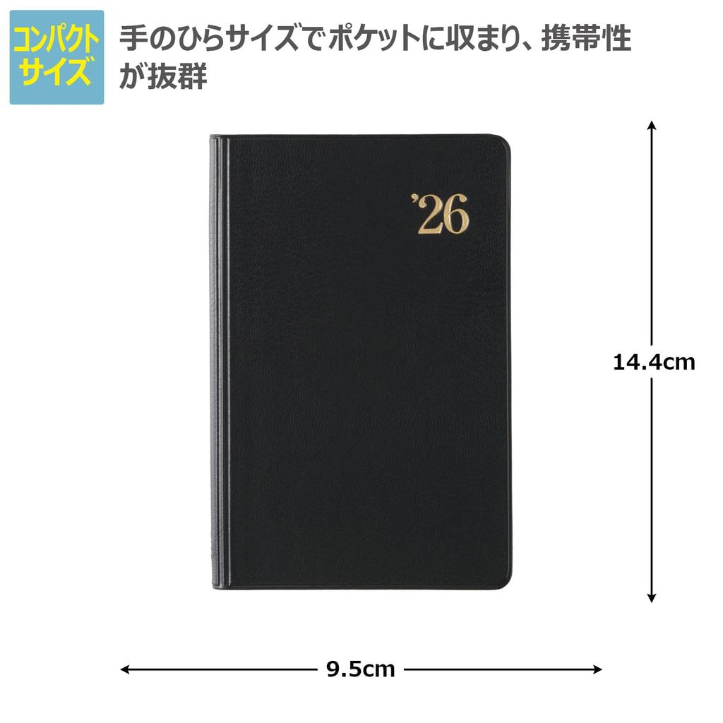 NOLTY 2026 Weekly 1211 December Planner, Black, (Starts 2025)