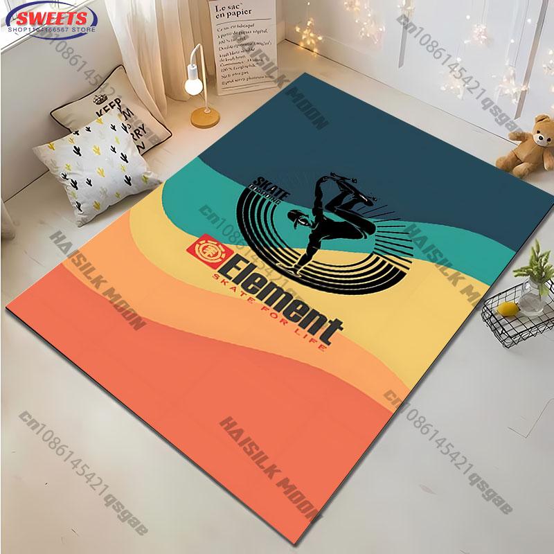 3D E Element Skateb0ards Boardsport Logo Themed Printed Carpet Modern Bedroom Living Room Sofa Decorative Rug Non Slip Mat Gift