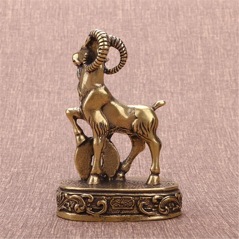 Metall Schaf Statue Skulpturen Dekorative Tierfiguren Tischplatte Ornament Symbole Reichtum Karriere Hausdekorationen