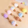 1PC Kids Kawaii Simulated Plush Ice Cream Cone Keychain Creative Cute Food Keyring Couple Key Holder Bag Pendant Decoration Toys
