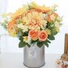 1Pc Artificial Flowers Dahlia Little Roses Combination Wedding Bridal Bouquet Festival Wreath Home Floral Arrangement Room Decor