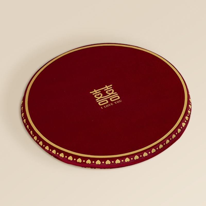 Red Wedding Kneeling Cushions for Tea Ceremony and Bride's Address Change - Complete Cotton Set.