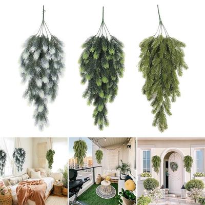 Wall Hanging Christmas Pine Needle 30 Inch Artificial Greenery  Porch Decor