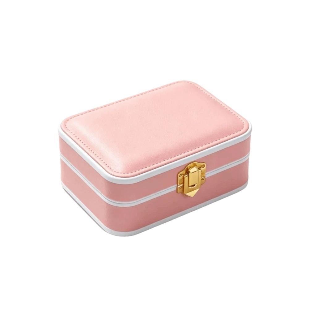 PU Leather Lockable Jewelry Box Lockable Jewelry Storage Case Portable Jewelry Case Girls