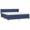 3130135 vidaXL Lit à sommier tapissier avec matelas Bleu 180x200 cm Tissu