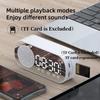 Mini Mirror Digital Alarm Clock Timer Dual Alarms FM Radio Wireless Speaker Subwoofer LED Clock for Desktop Home Decor