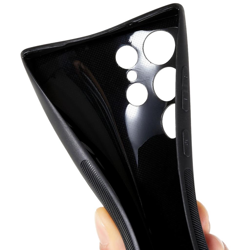 Carbon Fiber Case for Samsung Galaxy S23 Ultra,Anti-Fingerprint Soft TPU Protective Phone Cover